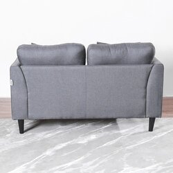 Danube Home Renz Fabric Sofa, Two Seater, Dark Grey