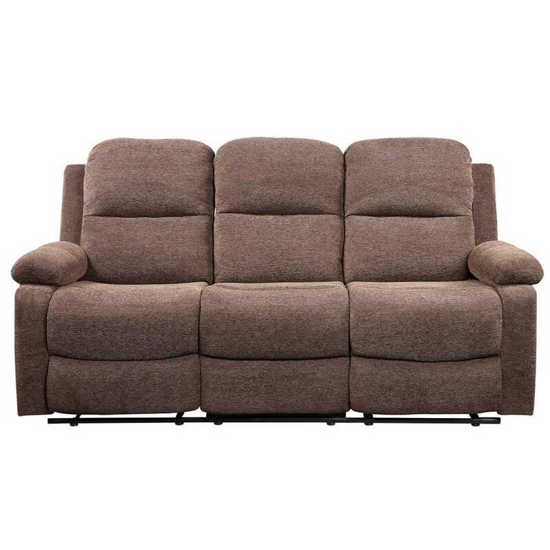 

Danube Home Salvoy 3 Seater Fabric Recliner, Brown
