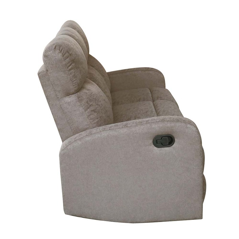 Danube Home Verona 3 Seater Manual Fabric Recliner, Brown
