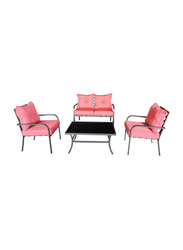 Danube Home 4-Seater Sofa Set, Red