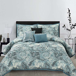 Danube Home Arianna Gudenus Super Print Comforter Set, King S/7, Multiblue