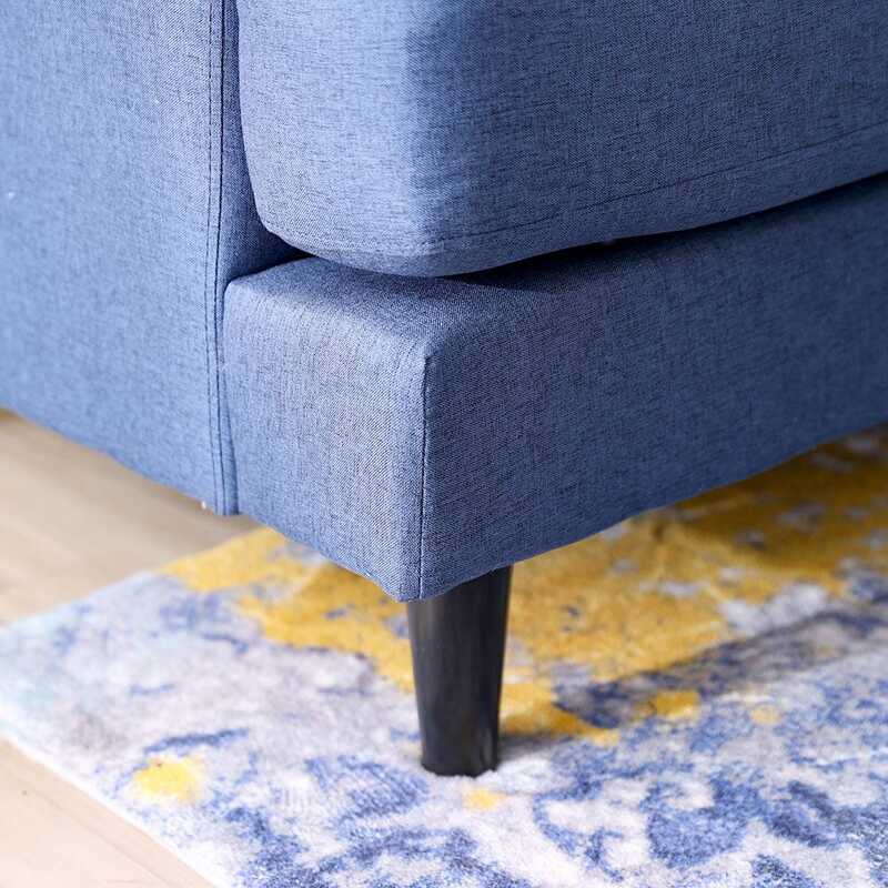 Danube Home Renz Fabric Sofa, Three Seater, Dark Blue