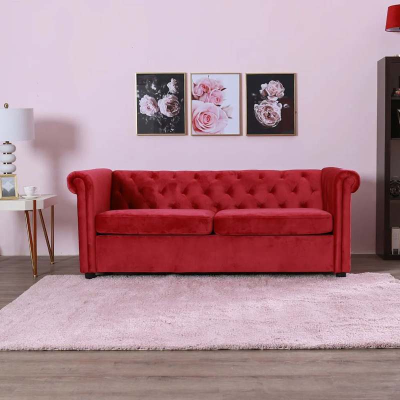 

Danube Home Chester Fabric Sofa, Triple Seater, Red