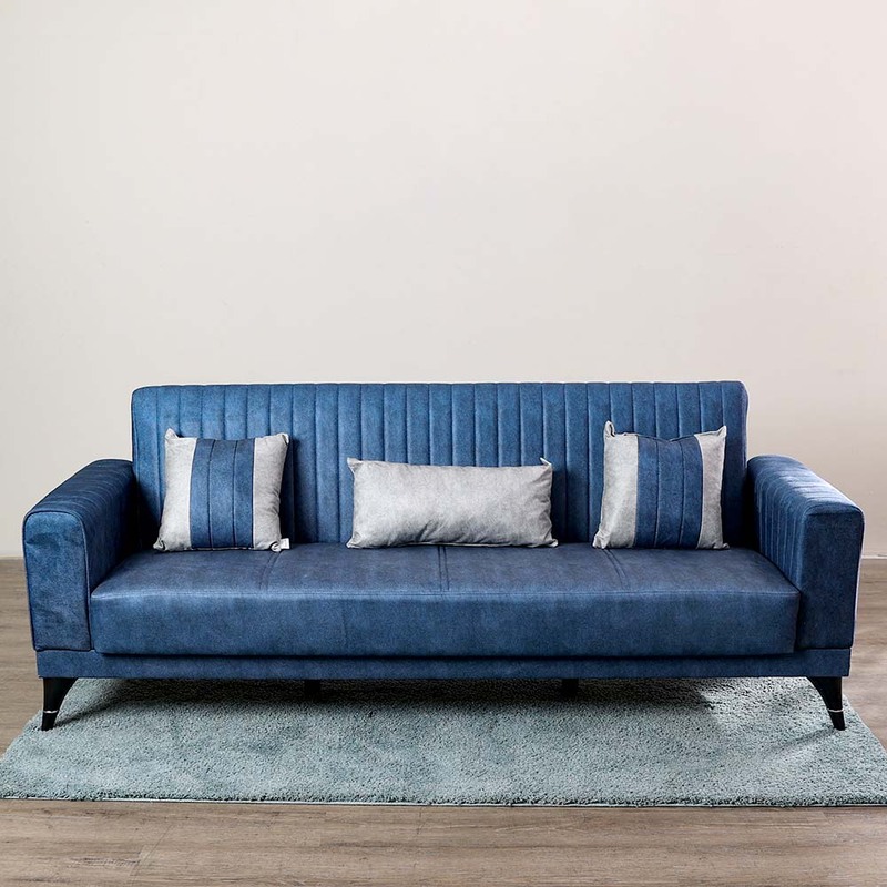 Danube Home Veronica Fabric Sofa, Three Seater, Deep Blue