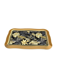 Danube Home 2-Piece Waved Serving Tray Set, Black Oak
