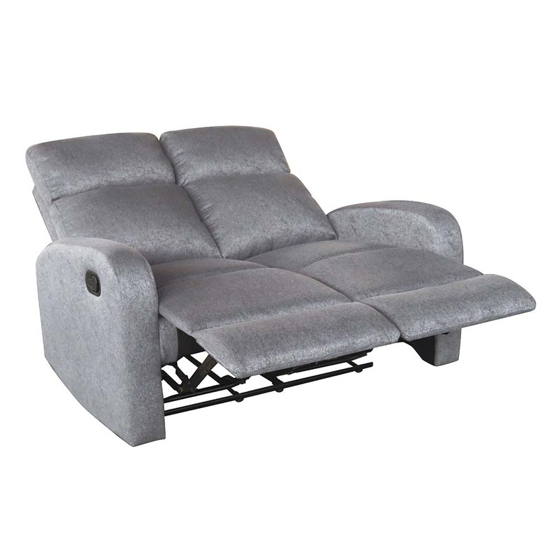 Danube Home Verona 2 Seater Manual Fabric Recliner, Dark Grey