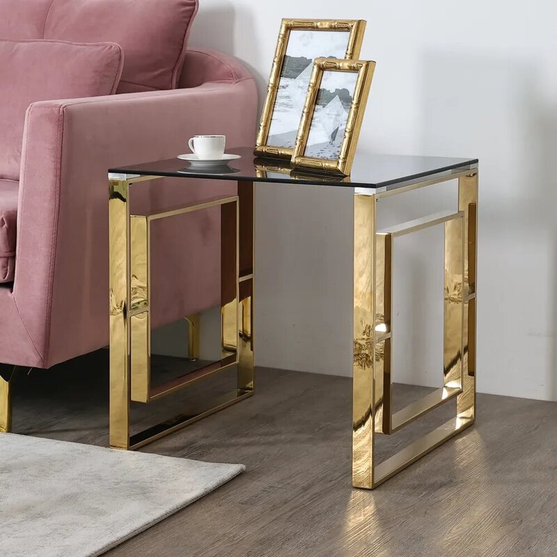 

Danube Home Seth End Table, Golden Chrome