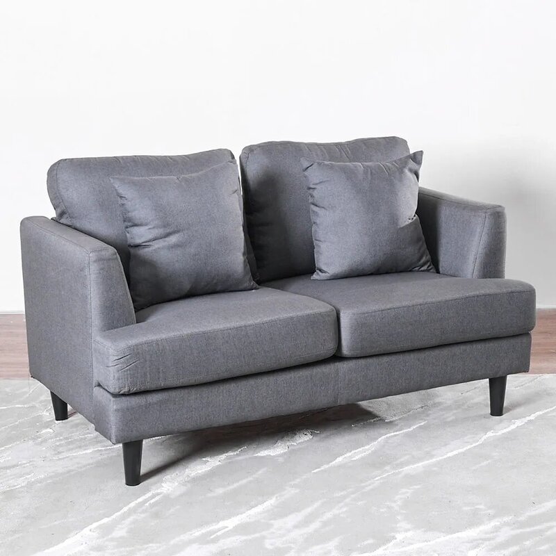 Danube Home Renz Fabric Sofa, Two Seater, Dark Grey