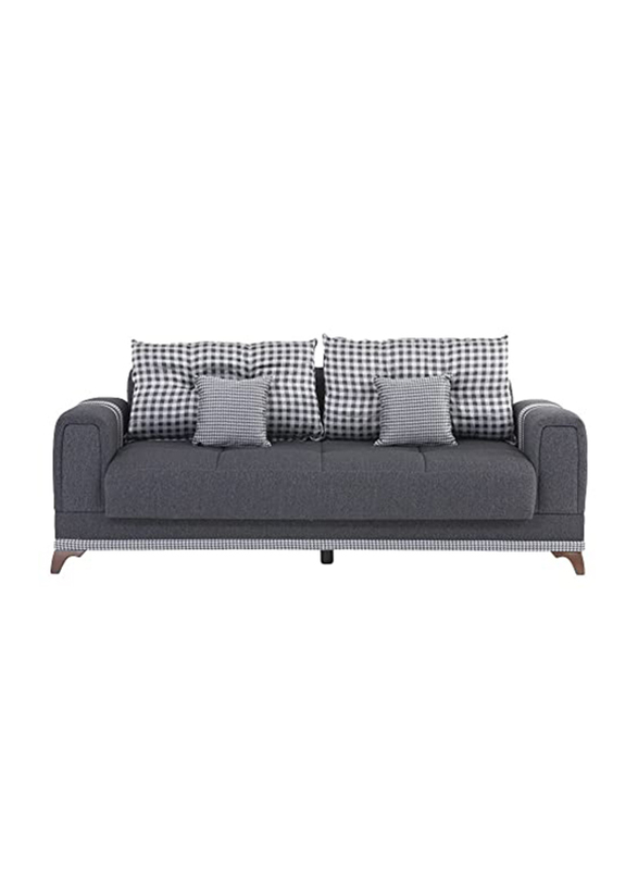 

Danube Home Kristel 3 Seater Fabric Sofa, Dark Grey