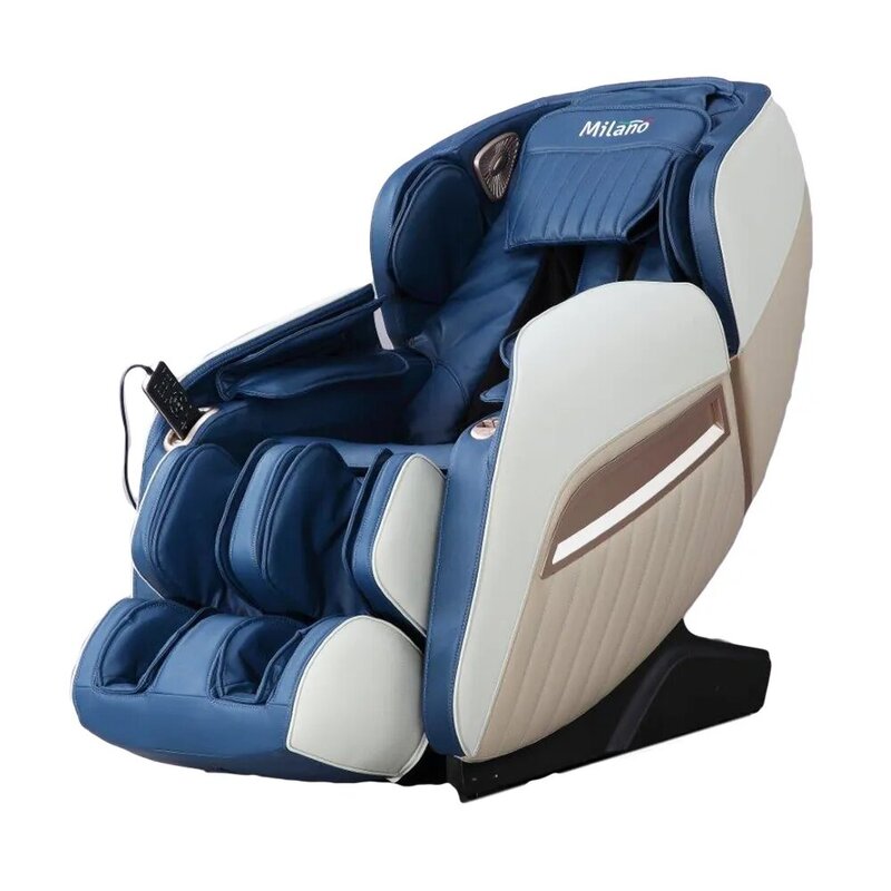 

Danube Home Kryten Leather Massage Chair, Large, White/Blue