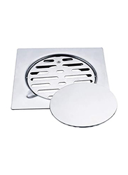 Danube Home Milano Floor Drain, Small, 10 x 10cm, Silver