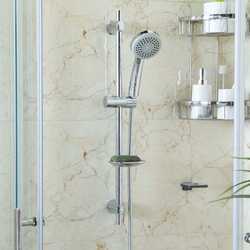 Danube Home Milano Innova Silding Bar Shower Kit, Silver