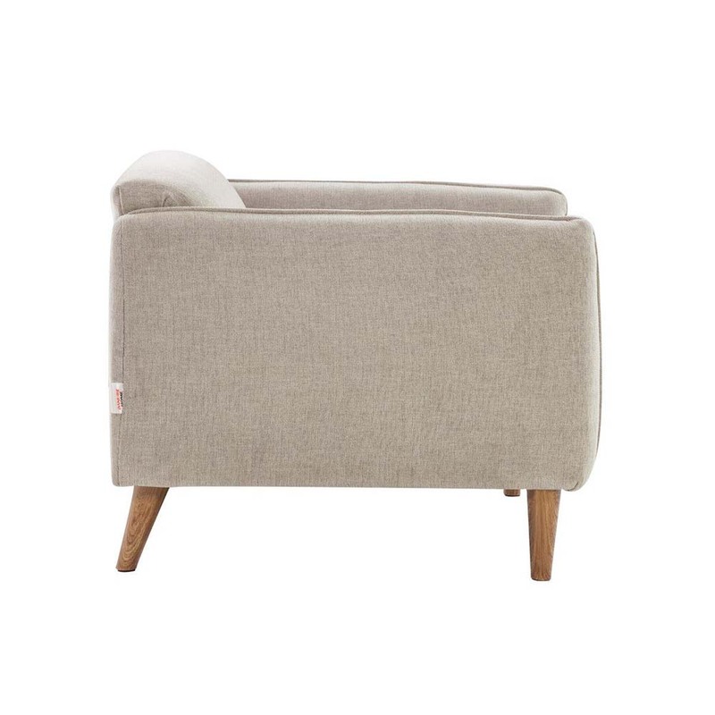 Danube Home Blissful 1 Seater Fabric Sofa, Light Grey