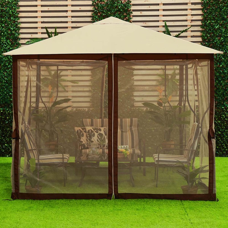 Danube Home Bruno Gazebo, Brown/Beige