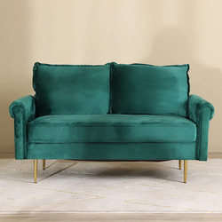 Danube Home Sorceris 2 Seater Fabric Sofa, Emerald Green