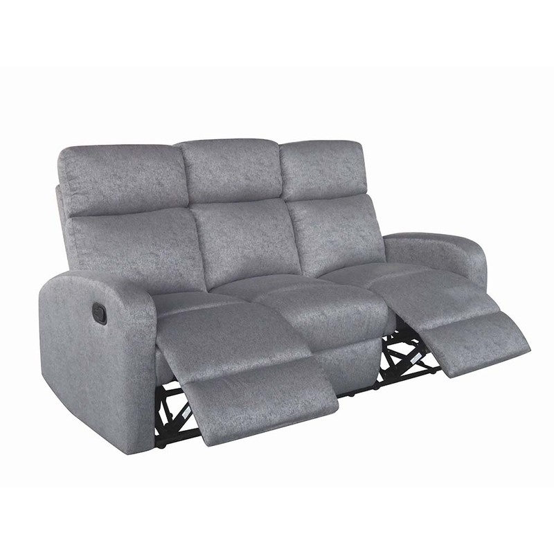 Danube Home Verona 3 Seater Manual Fabric Recliner, Dark Grey