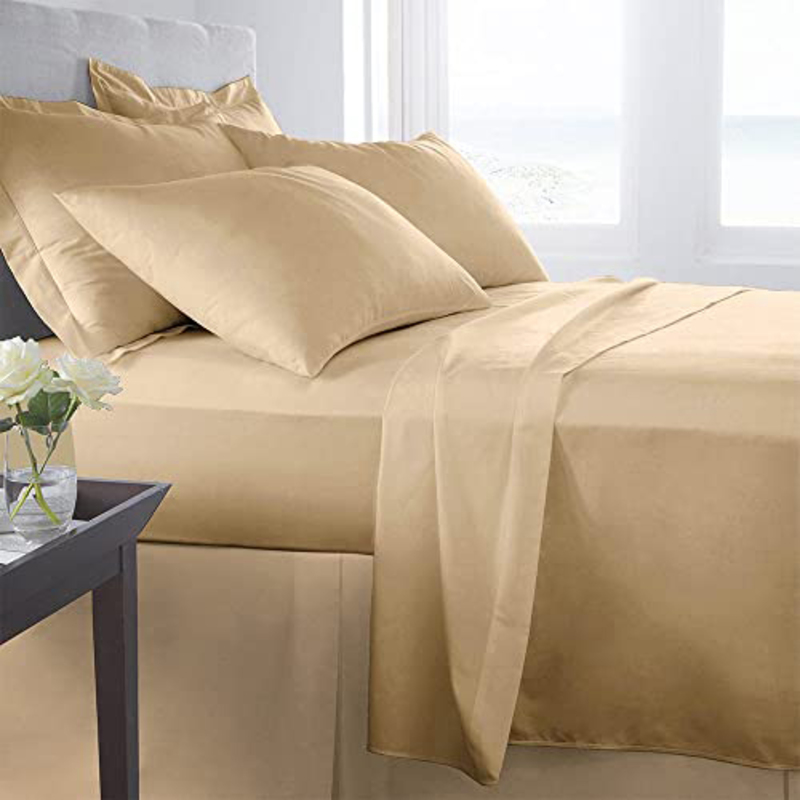 Danube Home Choice Set Flat Sheet + Flat Pillowcase, Beige