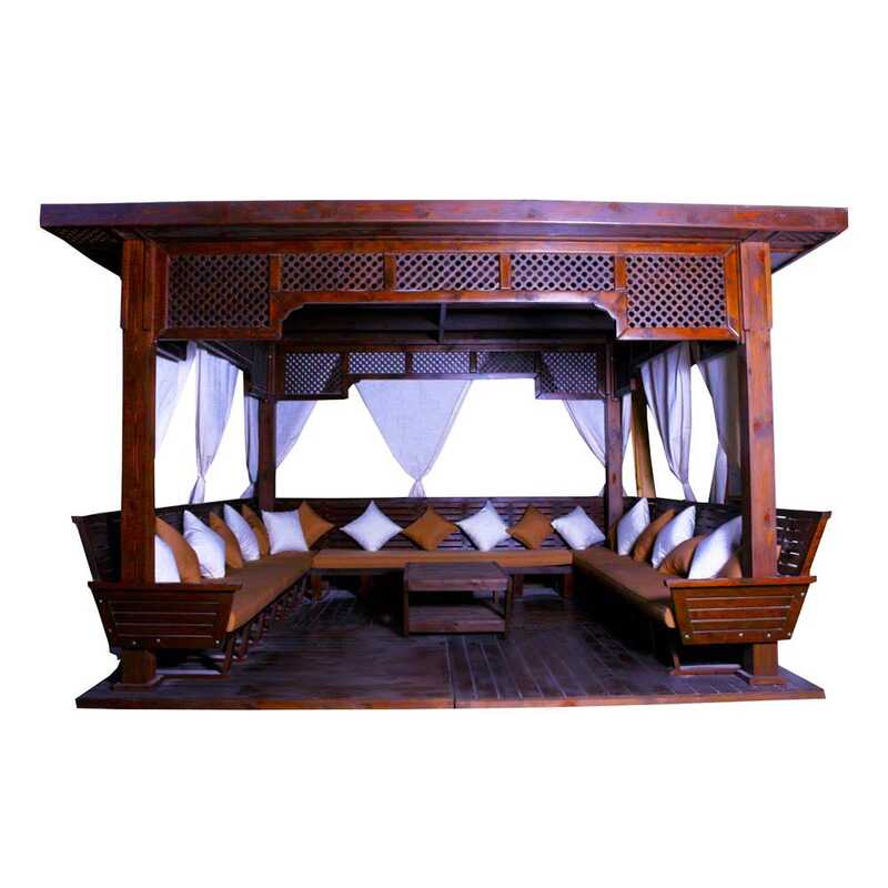 

Danube Home Giza Wooden Gazebo, Brown