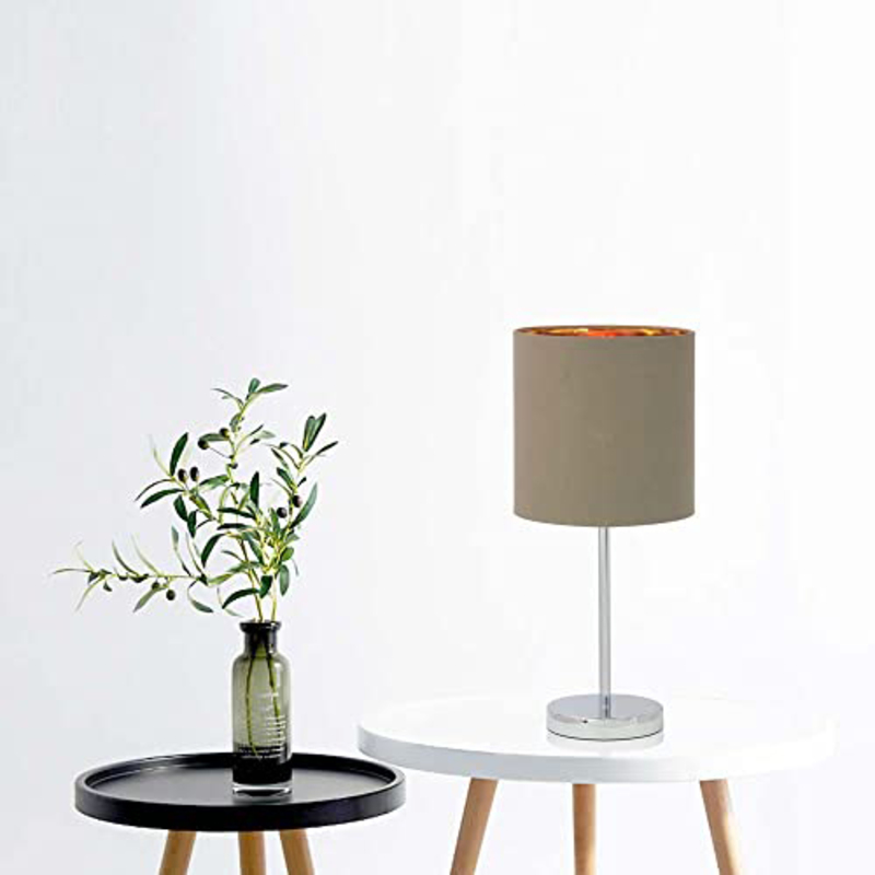 

Danube Home Teo Metal Table Lamp, Chrome/Taupe