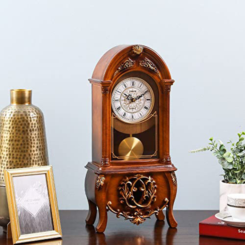 

Danube Home 1332-11 Pease Pendulum Table Clock, Brown