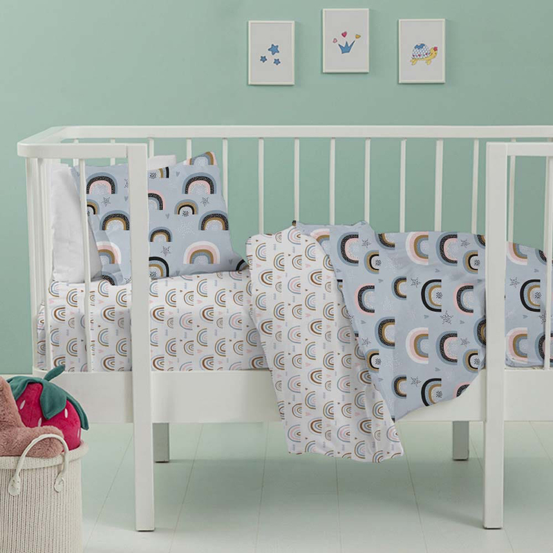 

Danube Home 3-Piece Rainbow Nursery Comforter Set, Blue