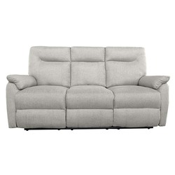Danube Home Burlington 3 Seater Manual Recliner, Light Grey