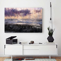 Danube Home Lorena Hand Painting Background Scenery Canvas Framed Art, Purple