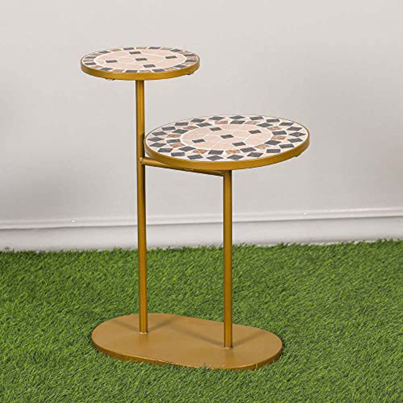 

Danube Home Metal/Mosaic Tile Table, Brown