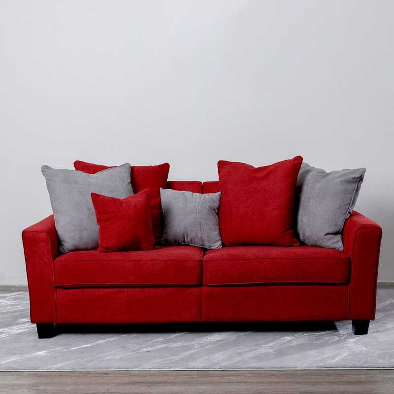 Danube Home Alessandra Fabric Sofa, Three Seater, Red