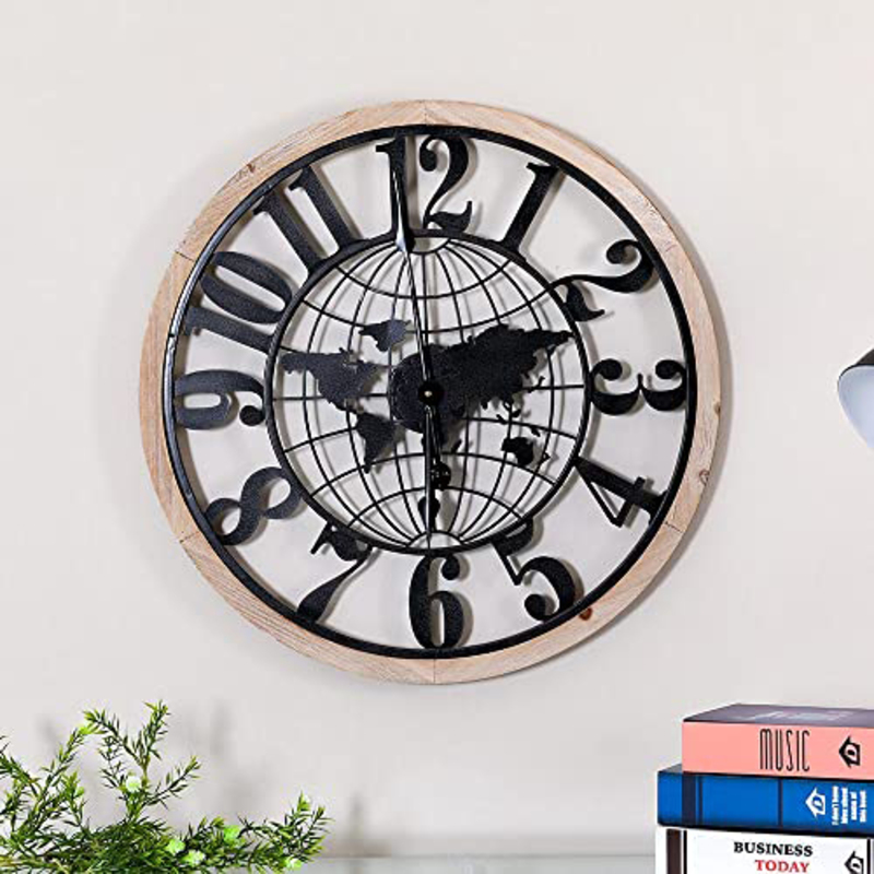 

Danube Home Stolpa Globe Wall Clock, Gold