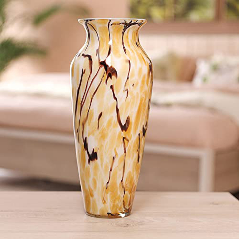 

Danube Home Kiyan Handblown Glass Vase, Beige