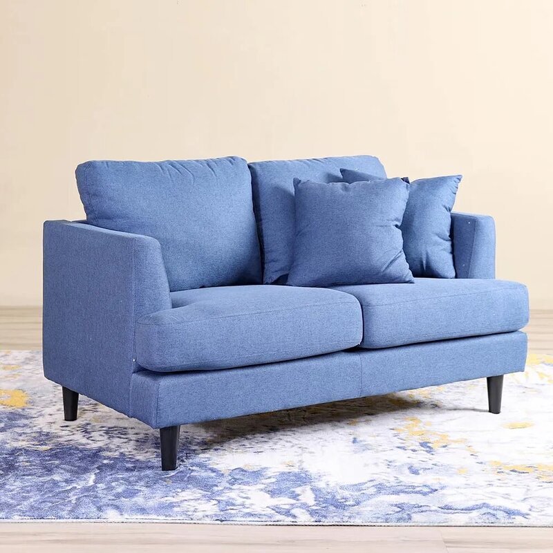 Danube Home Renz Fabric Sofa, Two Seater, Dark Blue