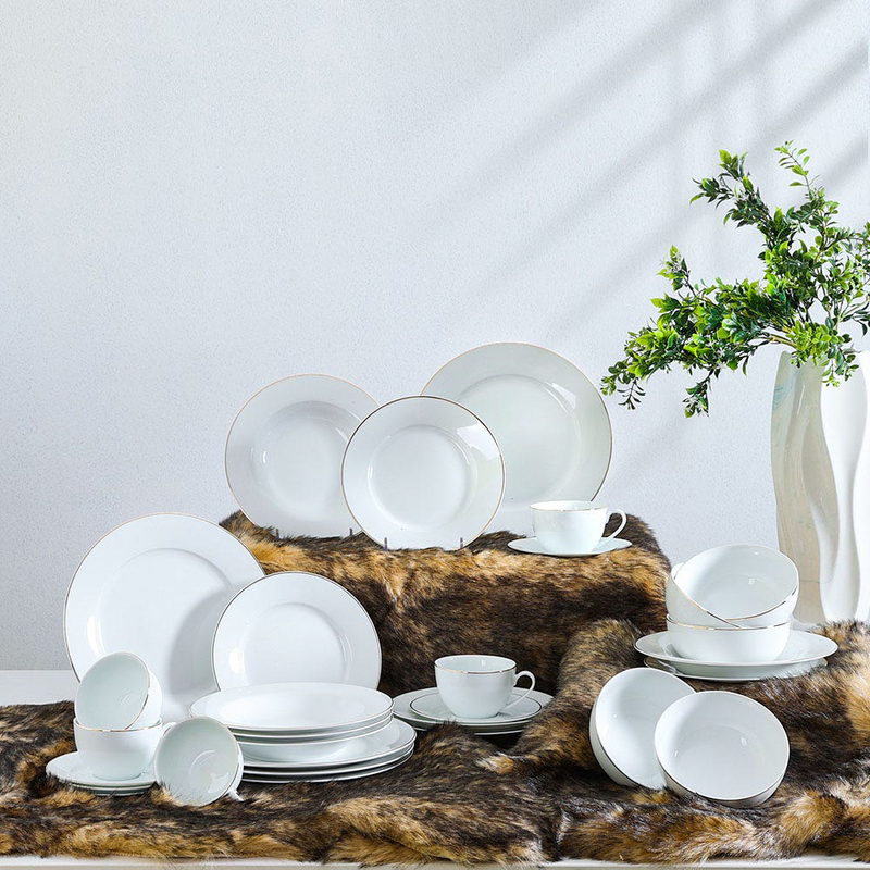 

Danube Home 36-Piece Mystique Dinner Set, White