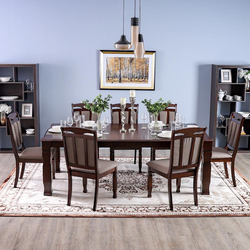 Danube Home Adolf Wooden 1 + 8 Dining Set, Brown