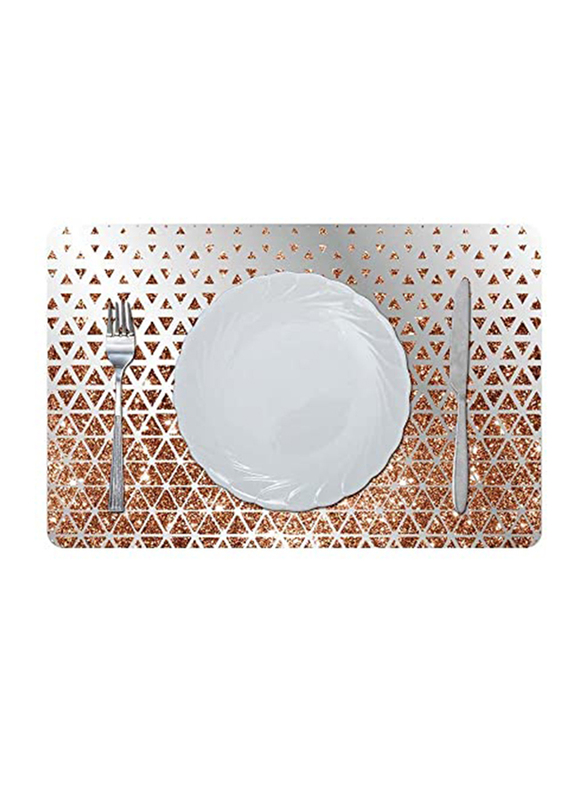 Danube Home Glamour Glitter Metallic Mirror Look Printed Placemat, Copper