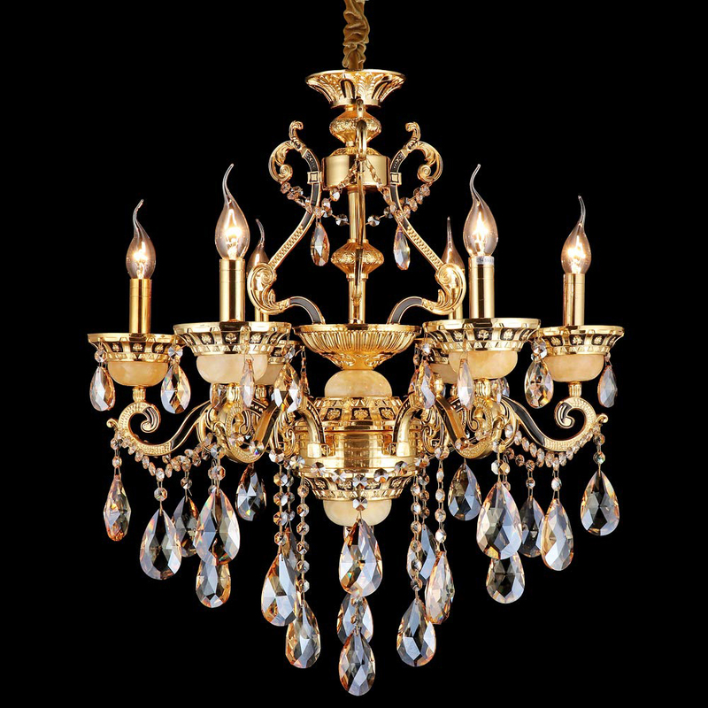 

Danube Home Maria GD+Bl Chandelier, HG-5039-6, Gold