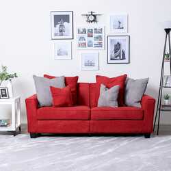Danube Home Alessandra Fabric Sofa, Three Seater, Red