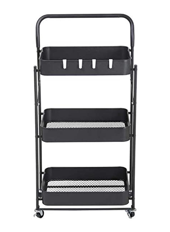

Danube Home Erick 3 Tier Foldable Storage Cart, Black