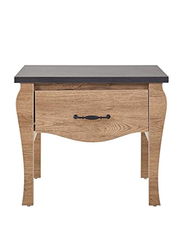 Danube Home Claflin End Table, Black Oak/Dark Oak