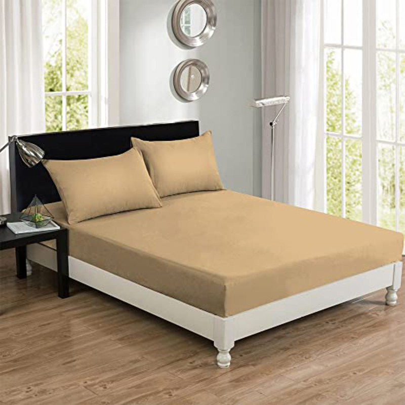 

Danube Home Choice Set Fitted Sheet + Fitted Pillowcase, Beige