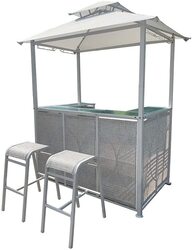 Danube Home Kelly Gazebo Set with Seating, Grey