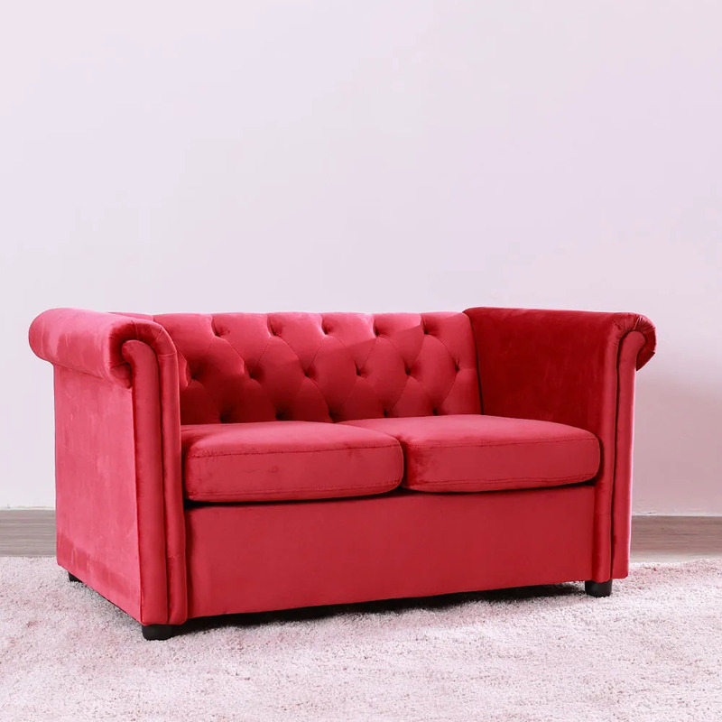 Danube Home Chester 2 Seater Fabric Sofa, Red