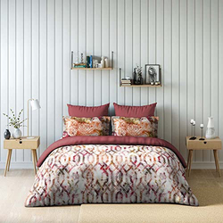 Danube Home 4-Piece Dazzeling Dusk Digital Printed Comforter Set, King, Beige 726