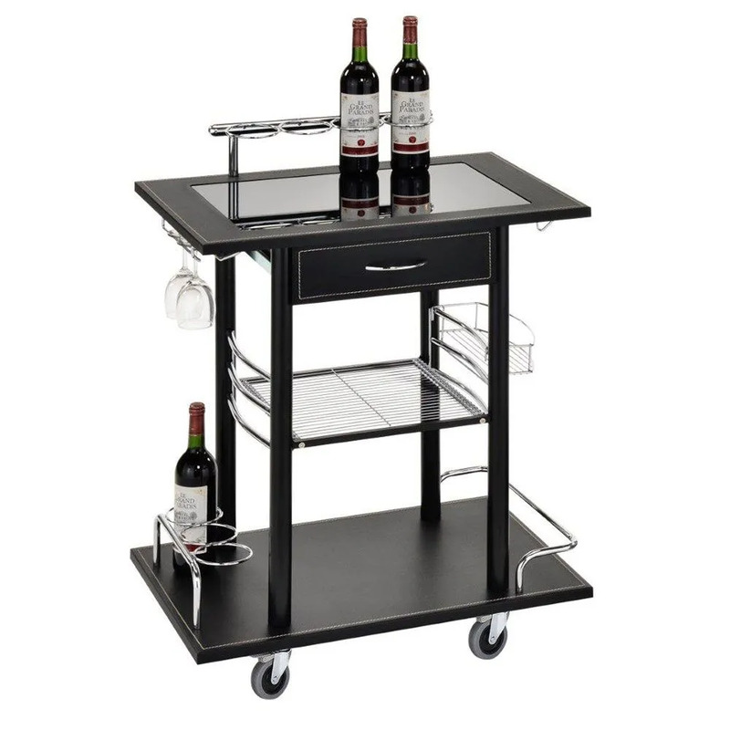Danube Home Forth 2 Tier Serving Trolley, Black