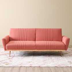 Danube Home Guiller Fabric Sofabed, Three Seater, Ginger Peach