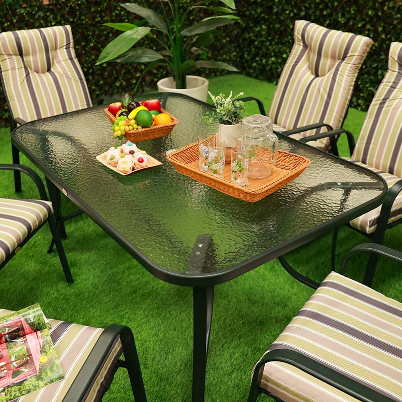Danube Home Grace Dining Set, Green/Brown/Black