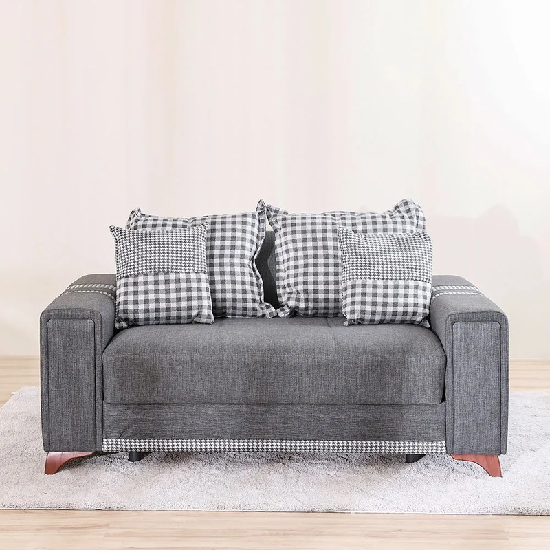 Danube Home Kristel 2 Seater Fabric Sofa, Dark Grey
