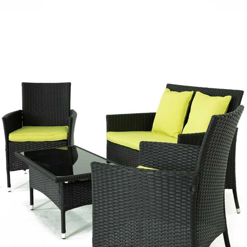 Danube Home New Alyana Sofa Set, 4-Pieces, Yellow