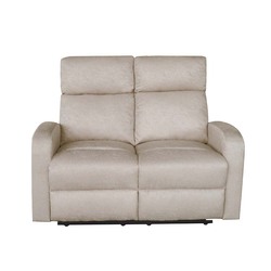 Danube Home Verona 2 Seater Manual Fabric Recliner, Beige