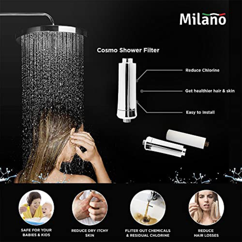 

Danube Home Milano Cosmo Shower Filter Set, 2 Pieces, Silver